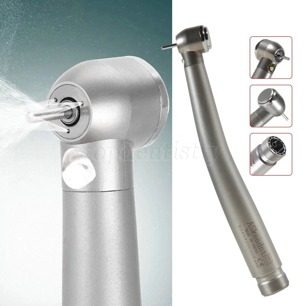 Askeadnt Dental High Speed Handpiece E-generator LED Fiber Optic Push 2 Hole 2-H