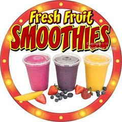 Fresh Fruit Smoothies DECAL Drink Concession Food Truck Sticker c2