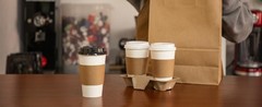 100 Pack] Pink Coffee Cup Sleeves Disposable for Hot Drinks, Durable Corrugated