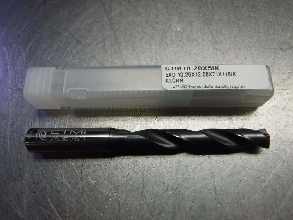 CTMI 10.20mm Coolant Thru Carbide Drill 5xd 10.20×12.00x71x118IK ALCRN (LOC3234)