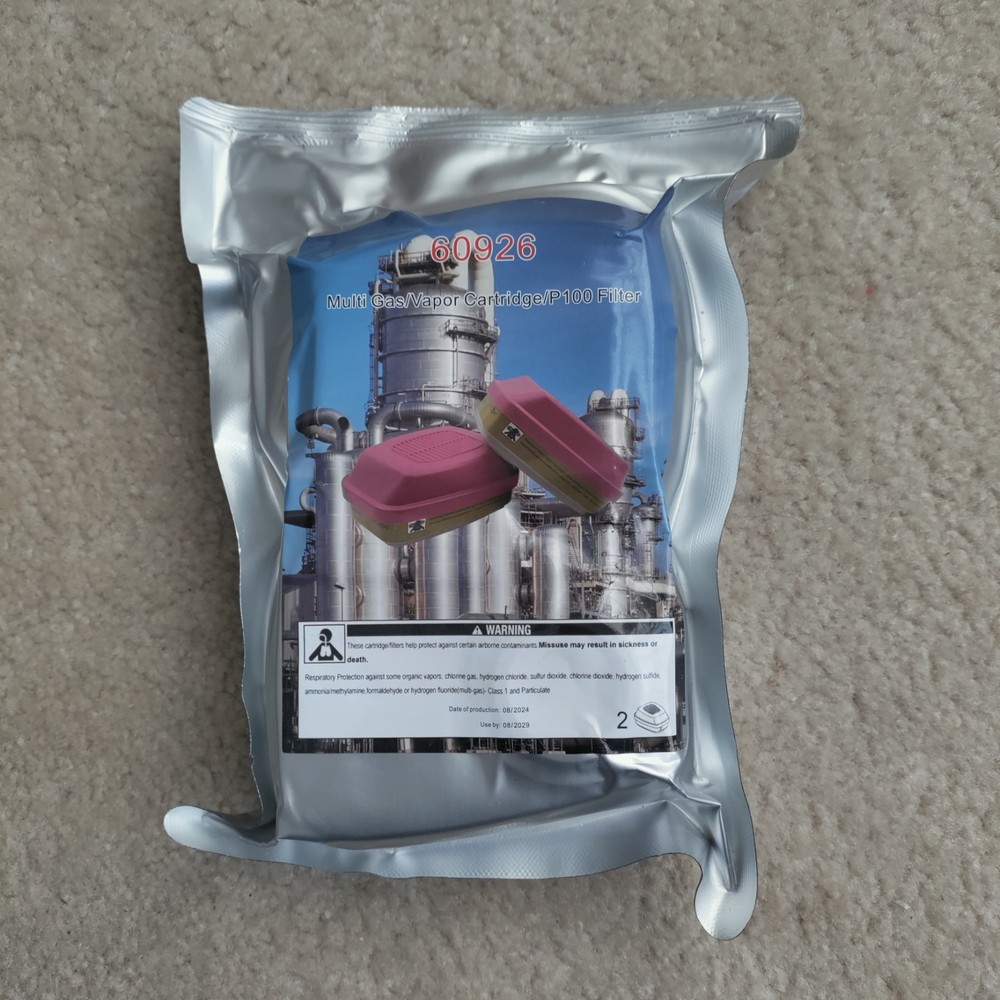 2 pack – 60926 Multi Gas/Vapor Cartridge/P100 Filters – New – Sealed