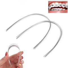 Dental Orthodontic Heat Thermal Activated NITI Arch Wires Natural Round Wire