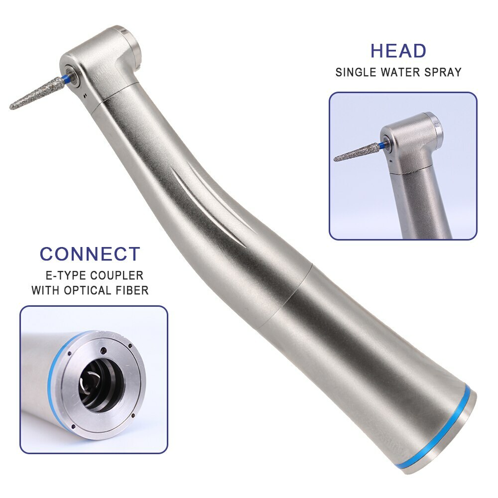 Dental 1:5 1:1 Red Contra Angle Low Speed Handpiece w/ Optic Fiber LED X95L/X25L
