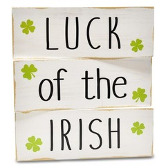 St. Patrick’s Day Wooden Tabletop Decor – Luck of the Irish red pink white