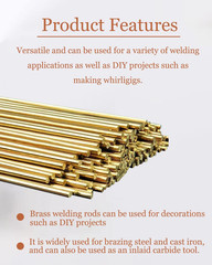 25 Rods Brazing Rods, Brass Solder, Brass Welding Rod for Oxyacetylene Gas Weldi