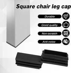 20 Pack 1″ X 2″ Rectangle End Caps Tubing Black Plastic Plug