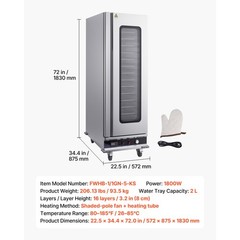 Uimoso Electric Food Warming Cabinet with 16 Tiers and Glass Door