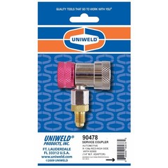 Uniweld Quick Coupler Manual R-134 Red High With 1/4in Adaptor 90478