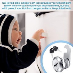 4Pack 3/4″ 1″ 1-1/8″ File Cabinet Cylinder Cam Lock With Keys for Drawer Mailbox