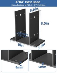 4×4 Post Base 3 Pcs,Heavy Duty Detachable Post Bracket with Adjustable Inner …