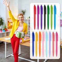 24 Pcs BallPoint Pens, Retractable Black Ink Bulk Pens, Candy Purple Casing