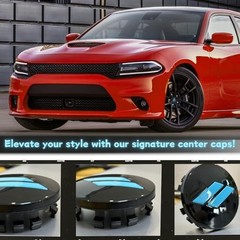 4PCS 63mm=2.5 inch Slash Wheel Center Cap Covers Fit for Dodge Charger Durango D