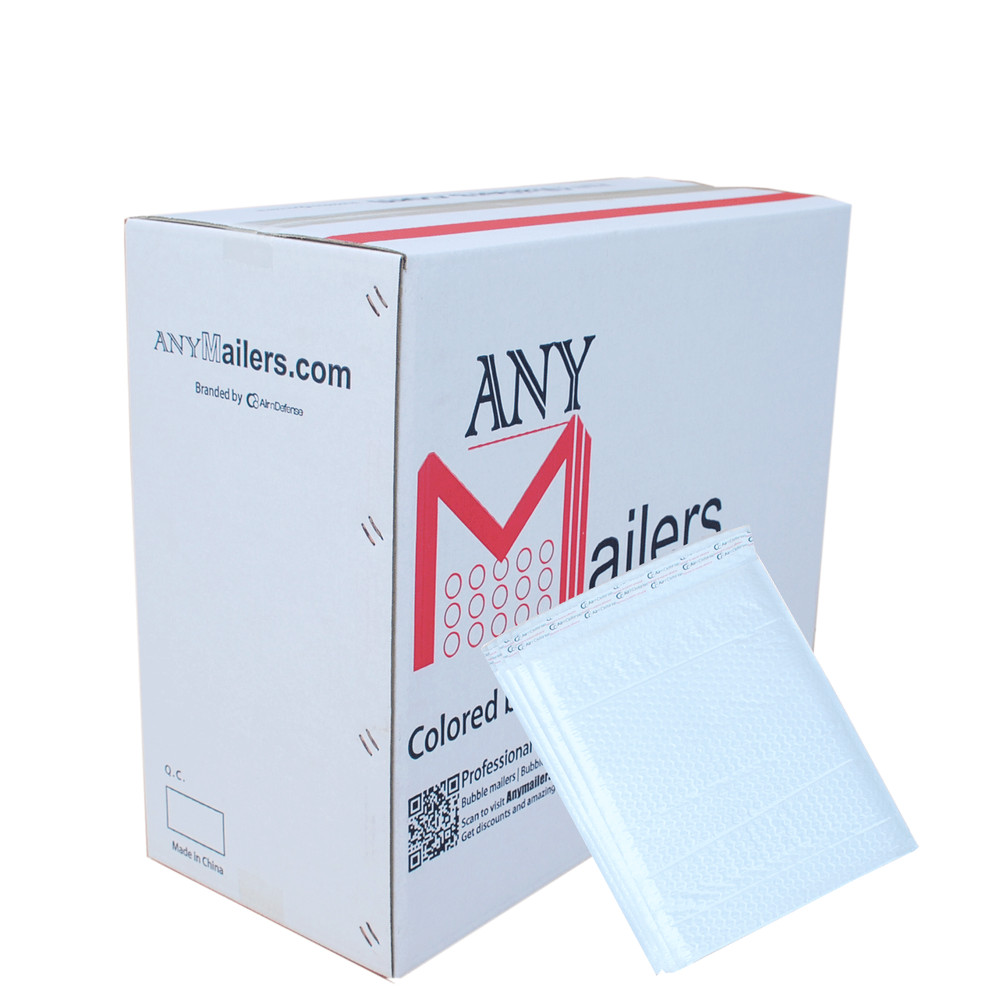 AirnDefense #0 6.5×10″ White Poly Bubble Mailers Shipping Padded Envelopes