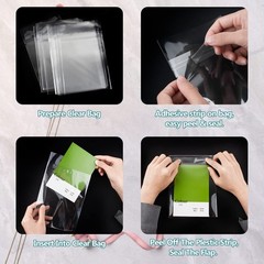 Golden State Art, Pack of 200, Acid-Free Crystal Clear Sleeves Storage Bags for