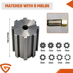 Portable Manual Crimping Tool 8 Molds Included 10mm to 31mm Size Unit