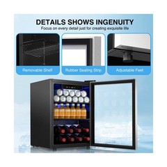 Kismile Mini Refrigerator Cooler 48L Beverage Fridge for 16 Bottle 68 Can,1.7…