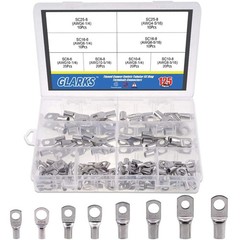 125Pcs Marine Grade Heavy Duty Tinned Copper Wire Lugs Battery Cable Ends Eyelet