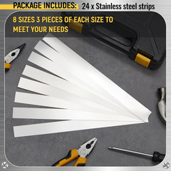 24 Pieces 304 Stainless Steel Strips 1″ Width X 12″ Length Shim Stock Assortment