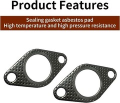 2 PCS Exhaust Gasket, 1.5 Inch High Temperature Reinforced Flange Size: 1.5 In