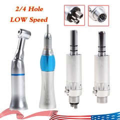 Dental Slow Low Speed Handpiece Contra Angle Straight Air Motor 2/4 Holes E-Type