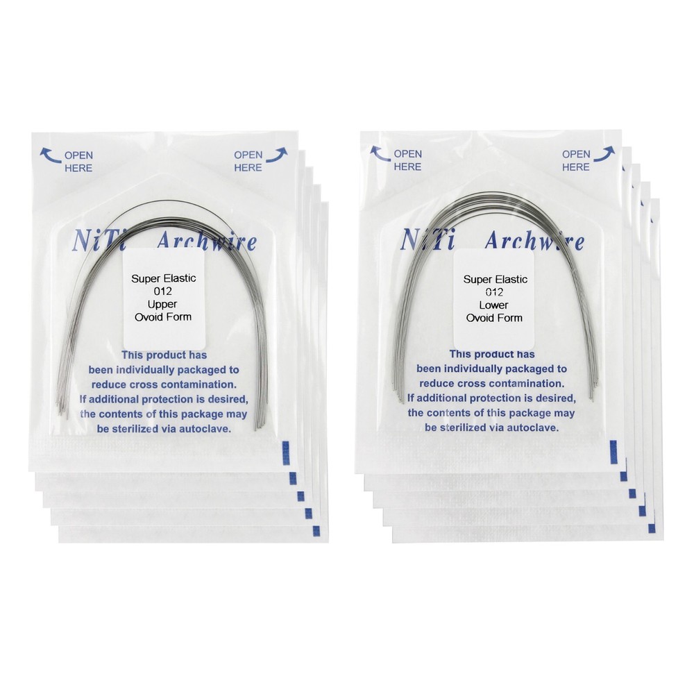 Orthodontic Stainless Steel NITI Arch Wire Round Rectangular Ovoid Natural U/L