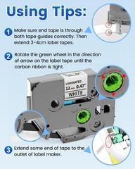 TZe TZ Label Maker Tape Colors Replace for Brother P-Touch Label Tape 12mm 0….