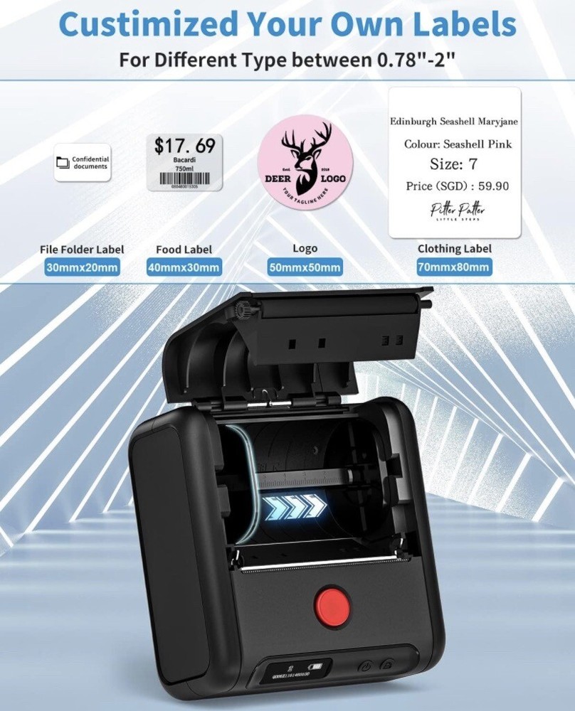 Phomemo M200 Label Maker, Bluetooth Thermal Printer, Android & iOS, Machine Only