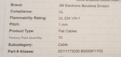 3M 3625/06 Flat Ribbon Wire 6 Conductor 28 AWG Unshielded Gray 300V UL Compliant