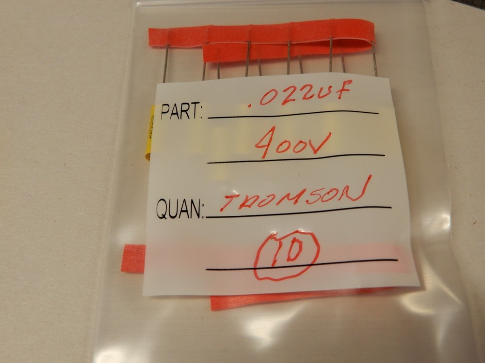 Thomson .022uf 400V Metalized Polyester Axial Lead NOS Capacitors Qty 10