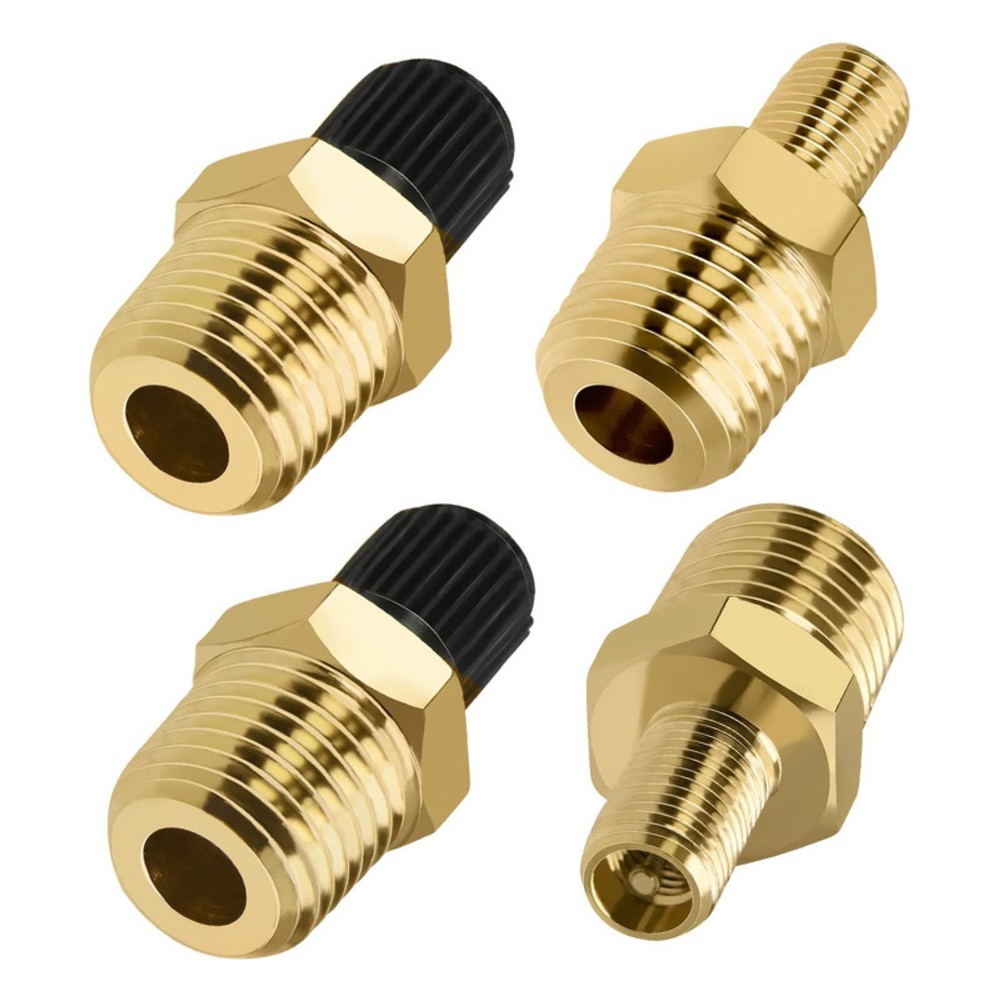 Versatile Air Inflator Adapter 1/4″ NPT (M) to Standard for Schrader Valve (M)