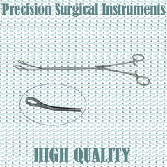 Thoracoscopic Metzenbaum Scissors Curved Dissector VATS Surgical Clamp Set 3 Pcs