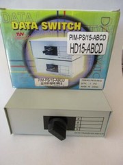 (1x) HD15F Pin Female ABCD DATA ROTARY SWITCH BOX Computer Printer Monitor HD15