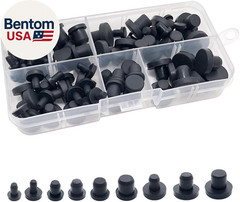 100 Pcs Silicone Rubber Hole Plugs Set – 9 Sizes T-Type Black Silicone Plugs Cap