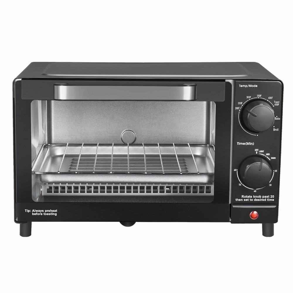 Mainstays 4-Slice Countertop Toaster Oven with Bake & Broil Black