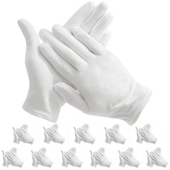 12 Pair White Cotton Gloves 9 inch Extra Large Size for Cosmetic Moisturizing…
