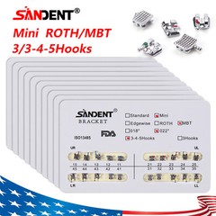Dental Orthodontic Metal Brackets Braces Standard Roth/MBT 022 Slot 10 Packs