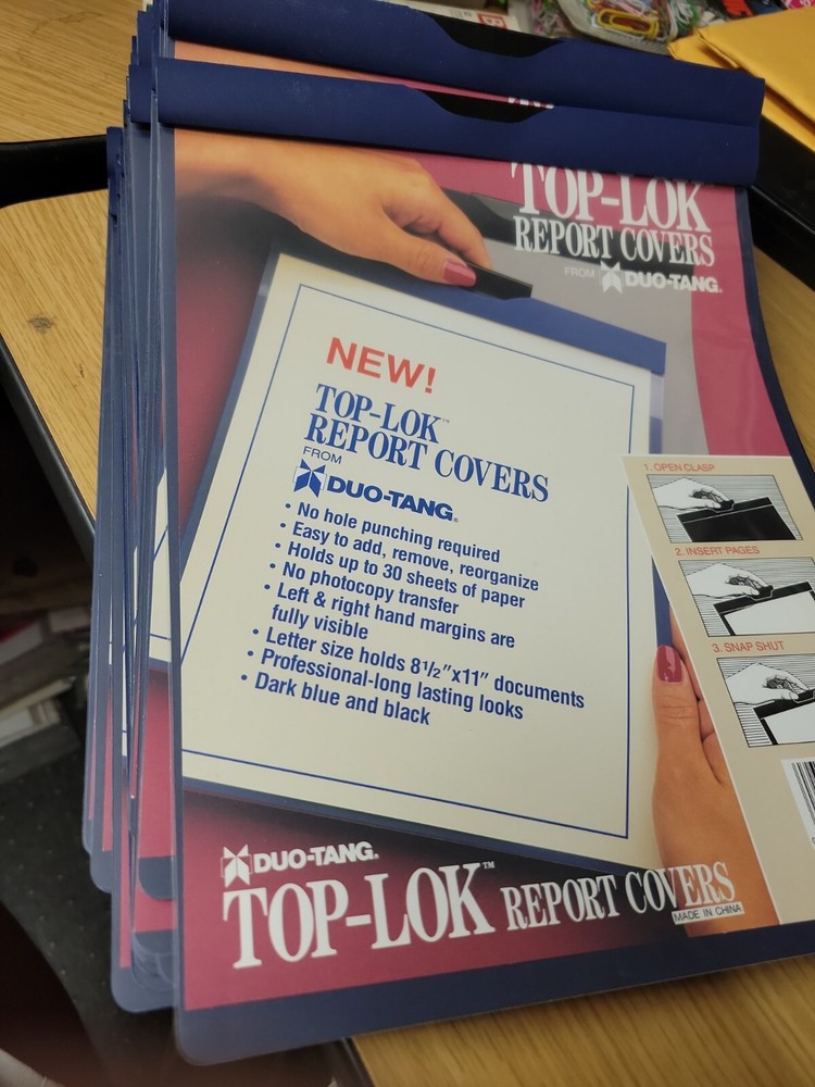 Duo-Tang Top Lok Report Covers Dark Blue, 39 each – Brand New! See Pictures