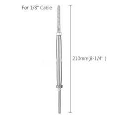 T316 Stainless Steel Hand Swage Tensioner + Cable Railing with Lag Screw for 1/8