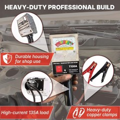 Professional 135 Amp Battery Load Tester, 6V 12V Automotive Charging System