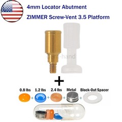 US Dental Zimmer Locator Abutment PA Dia=3.5mm 1-5mm Implant Retention Caps Tool