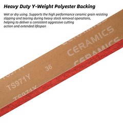 6 PACK 2″ x 72″ Premium Metal Grinding Ceramic Sanding Belts for Metal 80 Grit