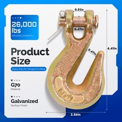 10 Pack Clevis Grab Hook G70 3/8” Chain Hook 26000LBS For Truck Trailer Rigging