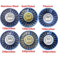 Dental Screw Post Endo Refill Stainless Steel/ Titanium /24K Gold Plated Conical