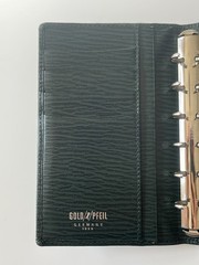 Gold Pfeil Organizer Wallet Notebook Filofax Pocket Size Green Leather/ Krause
