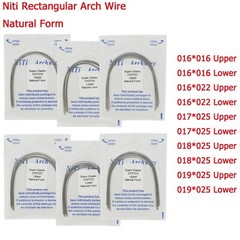 Dental Orthodontic Niti Super Elastic Arch Wires Round Rectangular Ovoid Natural