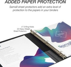Durable Black 0.5 Inch 3 Ring D-Ring Binder – Made from Recycled Chipboard