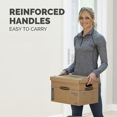 20 Pack Clear Moving Boxes Small with Lift Off Lid and Reinforced Handles