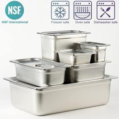 CURTA 6 Metal 1/4 Size 6″ Deep Food Pans 6.5×10.5″Steam Prep Fridge NSF Thick
