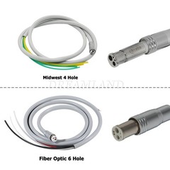 Dent High Speed Handpiece Tubing Hose Midwest 4 Hole Fiber Optic 6 Pin 2 Holes