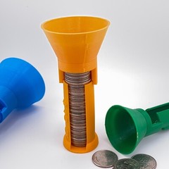 3D Printed Patented Design Coin Counter & FAST WRAP TUBES W/ Inspect&Reach Gap